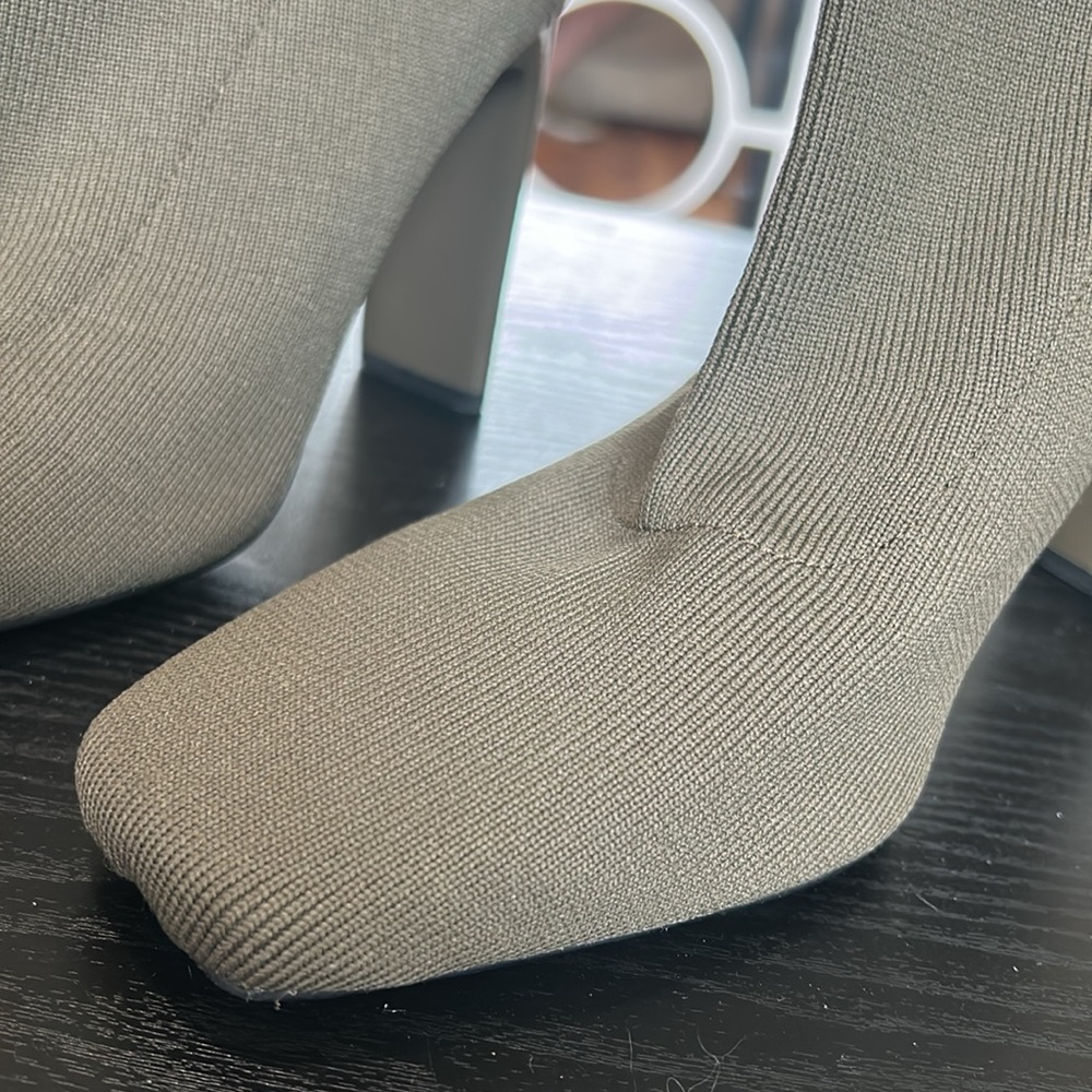 Zara Elegant Olive Sock Ankle Boots - Picture 5 of 9